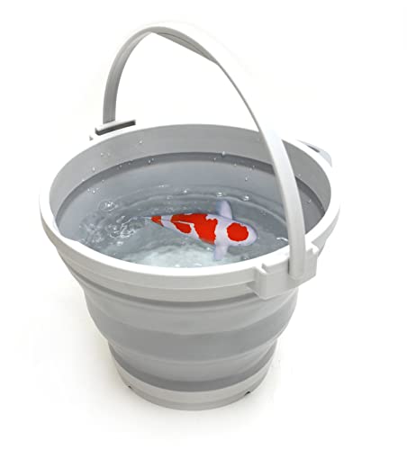SAMMART 7L Collapsible Plastic Bucket - Foldable Round Tub - Portable Fishing Water Pail - Space Saving Outdoor Waterpot, Size 28cm Dia
