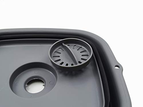SAMMART 9,1 l zusammenklappbare Geschirrpfanne mit Abtropfstöpsel – faltbares Waschbecken – tragbare Geschirrwaschwanne – platzsparende Küchenaufbewahrung