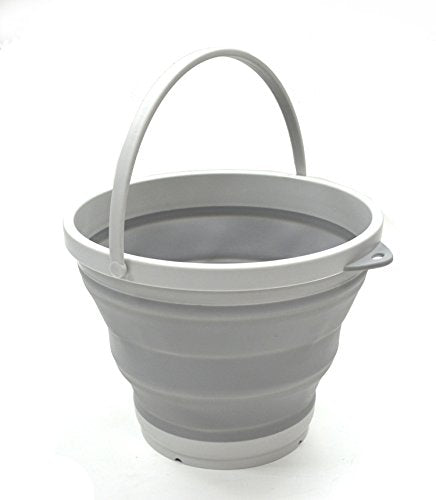 SAMMART 7L Collapsible Plastic Bucket - Foldable Round Tub - Portable Fishing Water Pail - Space Saving Outdoor Waterpot, Size 28cm Dia