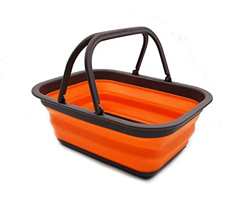SAMMART 9,2 l faltbare Collapsible Tub with Handle - Portable Outdoor Picnic Basket/Crater - Foldable Shopping Bag - Space Saving Storage Containeranne mit Griff – tragbarer Picknickkorb für den Außenbereich – faltbare Einkaufstasche – platzsparender Aufb