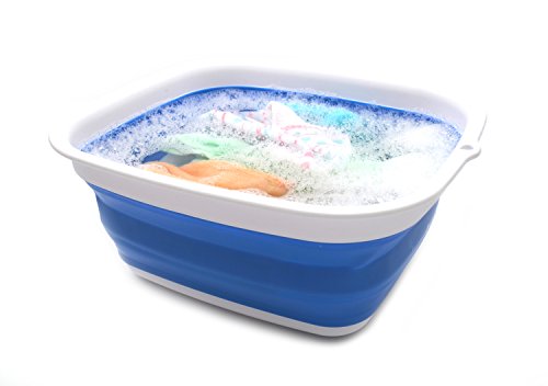 SAMMART 7,7 l zusammenklappbare Wanne – Faltbare Geschirrwanne – tragbares Waschbecken – platzsparende Kunststoff-Waschwanne