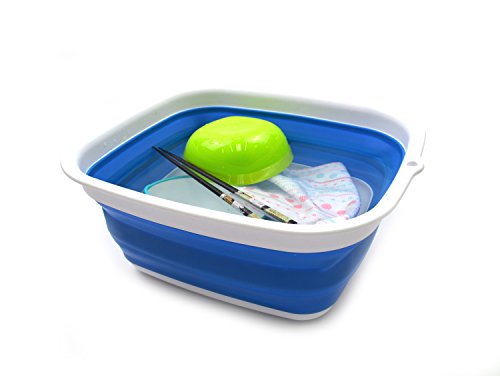 SAMMART 7,7 l zusammenklappbare Wanne – Faltbare Geschirrwanne – tragbares Waschbecken – platzsparende Kunststoff-Waschwanne