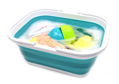 SAMMART 15,5 l Faltbare Wanne mit Griff – tragbarer Picknickkorb/-Krater – Faltbare Einkaufstasche – platzsparende Aufbewahrungsbox