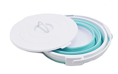 SAMMART 10 l Faltbarer Angeleimer mit Verriegelungsdeckel – tragbarer Kunststoff-Wassereimer – platzsparender Outdoor-Wassertopf – Kofferraum-Organizer für alle Arten von Fahrzeugen