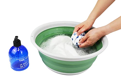 SAMMART 7,5 l zusammenklappbare Wanne – Faltbare Geschirrwanne – tragbares Waschbecken – platzsparende Kunststoff-Waschwanne