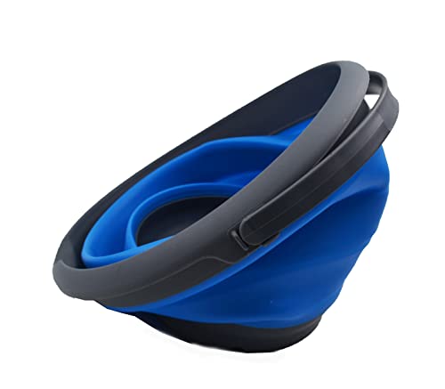 SAMMART 8.5L zusammenklappbarer Plastikeimer – Faltbare runde Wanne – tragbarer Wassereimer zum Angeln – platzsparender Outdoor-Wassertopf. Größe 31cm Durchmesser