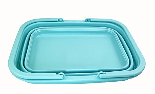 SAMMART 9,2 l zusammenklappbare Wanne mit Griff – tragbarer Picknickkorb für den Außenbereich – Faltbare Einkaufstasche – platzsparender Aufbewahrungsbehälter