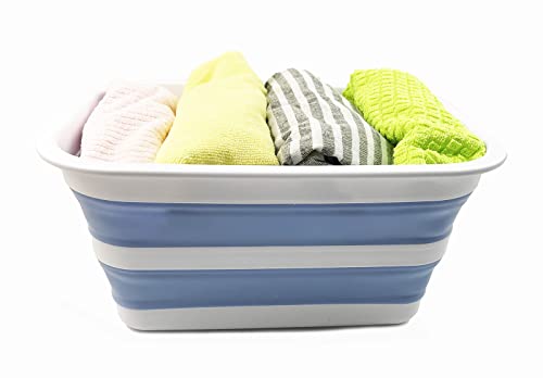 SAMMART 12L zusammenklappbare Wanne – tragbares Picknick-Tablett für den Außenbereich – tragbares Waschbecken – platzsparende Kunststoff-Waschwanne