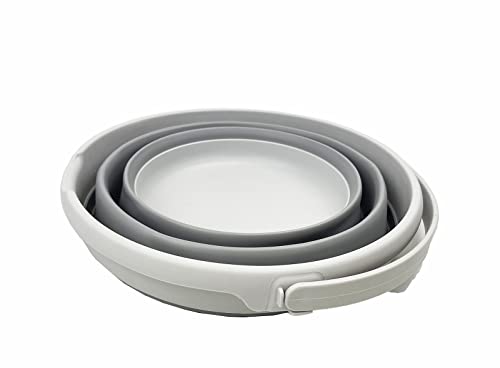 SAMMART 10L zusammenklappbarer Kunststoffeimer – Faltbare runde Wanne – tragbarer Wassereimer zum Angeln – platzsparender Wassertopf für den Außenbereich. Größe 31 cm Durchmesser