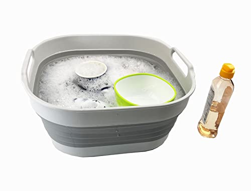 SAMMART 3-teiliges Küchenset - zusammenklappbare Wanne und Faltbare Schüssel - tragbare/platzsparende Kunststoffwanne