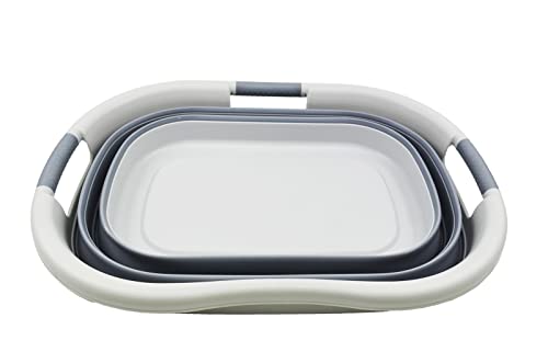 SAMMART faltbarer Wäschekorb aus Kunststoff, 40 l, zusammenklappbarer Pop-Up-Aufbewahrungsbehälter/Organizer – tragbare Waschwanne – platzsparender Wäschekorb