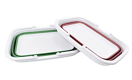 SAMMART 9,2 l zusammenklappbarer Kunststoffeimer – Faltbare runde Wanne – tragbarer Wassereimer zum Angeln – platzsparender Wassertopf für den Außenbereich