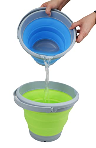 SAMMART 5,5 l zusammenklappbaren Kunststoffeimern – Faltbare runde Wanne – tragbarer Wassereimer zum Angeln – platzsparender Wassertopf für den Außenbereich.