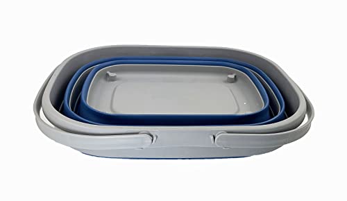 SAMMART 17L Faltbarer Korb mit Griff – Tragbarer Outdoor-Picknickkorb/Krater und 360° drehbare Räder – Faltbare Einkaufstasche – Platzsparender Aufbewahrungsbehälter
