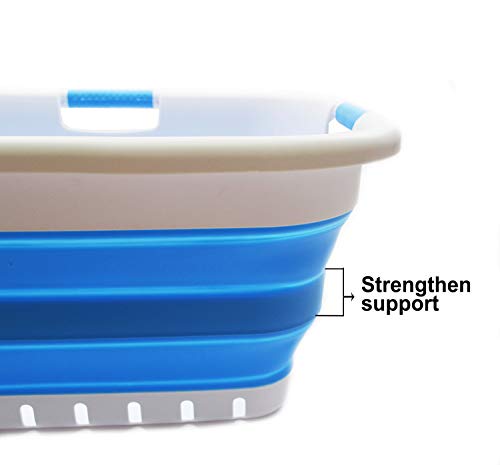 SAMMART Collapsible Plastic Laundry Basket - Foldable Pop Up Storage Container/Organizer - Portable Washing Tub - Space Saving Hamper/Basket