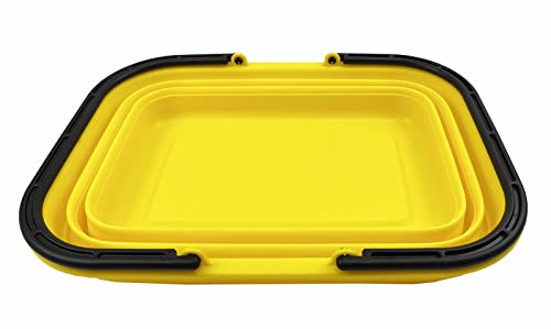 SAMMART 12L zusammenklappbare Wanne mit Griff – tragbarer Outdoor-Picknickkorb/Krater – Faltbare Einkaufstasche – platzsparender Aufbewahrungsbehälter