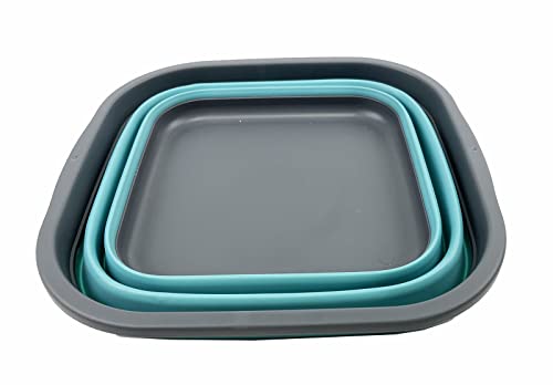 SAMMART 5,5 l zusammenklappbare Wanne – Faltbare Geschirrwanne – tragbares Waschbecken – platzsparende Kunststoff-Waschwanne