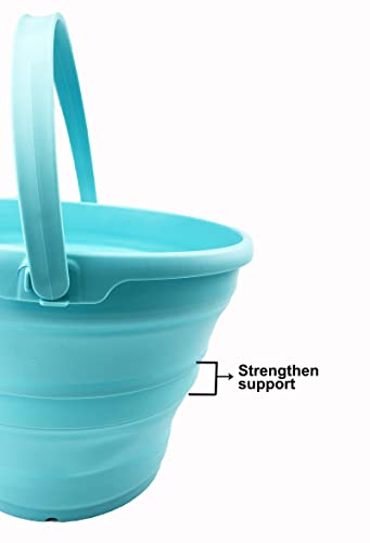 SAMMART 10L zusammenklappbarer Kunststoffeimer – Faltbare runde Wanne – tragbarer Wassereimer zum Angeln – platzsparender Wassertopf für den Außenbereich