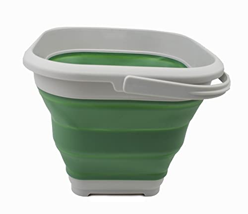 SAMMART 5,5 l zusammenklappbarer quadratischer handlicher Eimer/Faltbarer quadratischer Wassereimer/tragbare Wanne mit Griff.
