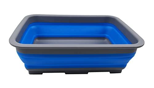 SAMMART 7L zusammenklappbare Wanne – Faltbare Geschirrwanne – tragbares Waschbecken – platzsparende Kunststoff-Waschwanne
