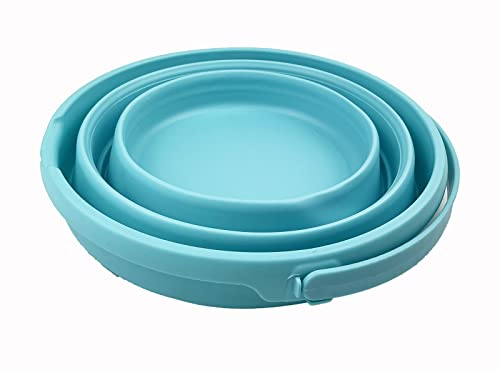 SAMMART 10L zusammenklappbarer Kunststoffeimer – Faltbare runde Wanne – tragbarer Wassereimer zum Angeln – platzsparender Wassertopf für den Außenbereich