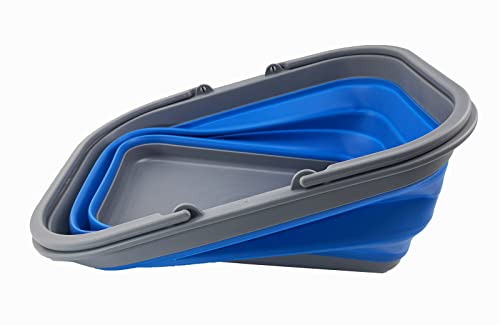 SAMMART 15L Zusammenklappbarer Korb mit Griff - Tragbarer Picknickkorb/Krater für den Außenbereich - Faltbare Einkaufstasche - Platzsparender Aufbewahrungsbehälter