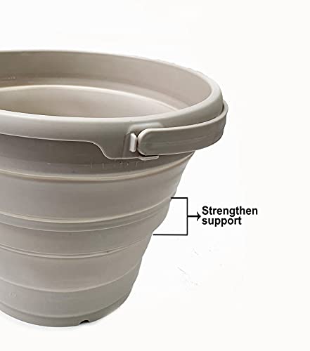 SAMMART 10 l zusammenklappbarer Kunststoffeimer – faltbare runde Wanne – tragbarer Wassereimer zum Angeln – platzsparender Wassertopf für den Außenbereich, Größe 33 cm Durchmesser