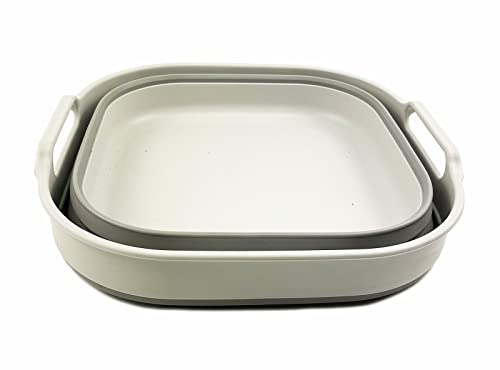 SAMMART 3-teiliges Küchenset - zusammenklappbare Wanne und Faltbare Schüssel - tragbare/platzsparende Kunststoffwanne