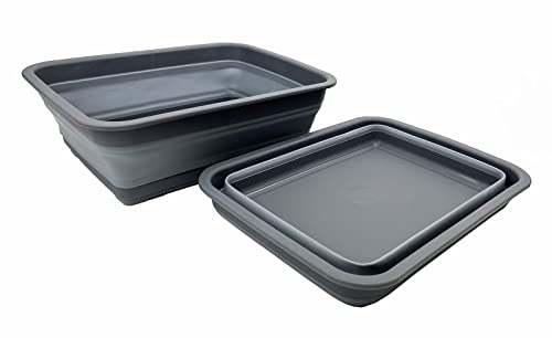 SAMMART 8L zusammenklappbare Wanne – Faltbare Geschirrwanne – tragbares Waschbecken – platzsparende Kunststoff-Waschwanne