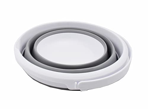 SAMMART 2-teiliges Set: 25 l zusammenklappbarer Wäschekorb aus Kunststoff und 5,5 l zusammenklappbarer Eimer/Wassertopf