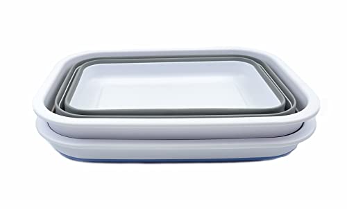 SAMMART 12L zusammenklappbare Wanne – tragbares Picknick-Tablett für den Außenbereich – tragbares Waschbecken – platzsparende Kunststoff-Waschwanne