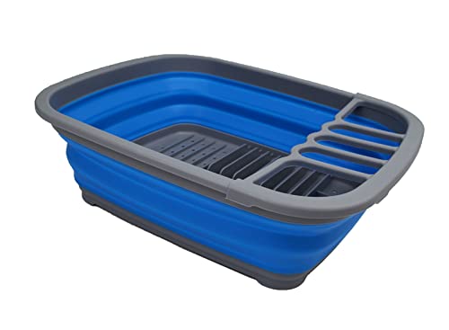 SAMMART 8L Zusammenklappbarer Geschirrabtropfer – Faltbarer Wäscheständer – Tragbarer Geschirr-Organizer – Platzsparend
