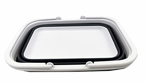 SAMMART 9,2 l zusammenklappbare Wanne mit Griff – tragbarer Outdoor-Picknickkorb/Krater – Faltbare Einkaufstasche – platzsparender Aufbewahrungsbehälter