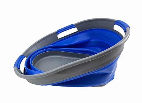 SAMMART 25L zusammenklappbarer Wäschekorb aus Kunststoff – faltbarer Pop-Up-Aufbewahrungsbehälter/Organizer – tragbare Waschwanne – platzsparender Wäschekorb