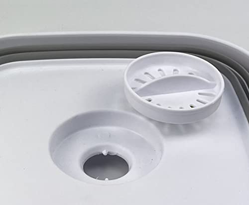 SAMMART 10 l zusammenklappbare Geschirrpfanne mit Abtropfstöpsel – faltbares Waschbecken – tragbare Geschirrwaschwanne – platzsparende Küchenaufbewahrung