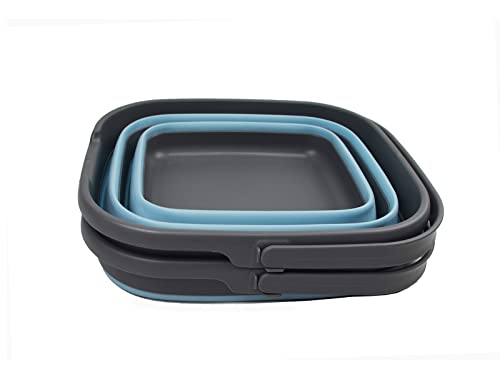 SAMMART 10L 2er Set Zusammenklappbarer rechteckiger praktischer Korb/Eimer