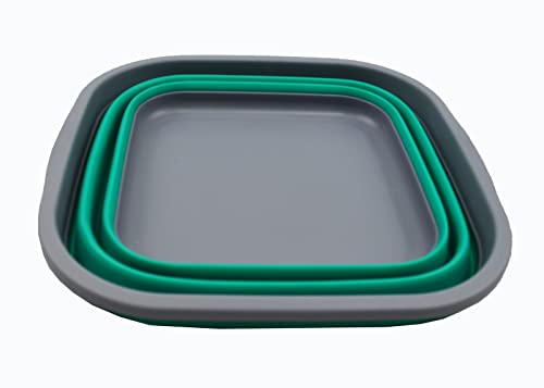 SAMMART 5,5 l Faltbarer quadratischer praktischer Eimer/Faltbarer quadratischer Wassereimer/tragbare Wanne mit Griff