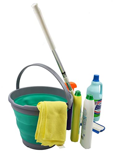 SAMMART 10L zusammenklappbarer Plastikeimer - Faltbare runde Wanne - Tragbarer Wassereimer zum Angeln - Platzsparender Outdoor-Wassertopf. Größe 31cm Durchmesser