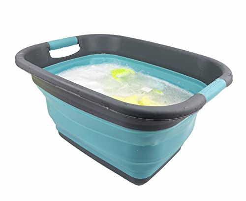 SAMMART 25L Zusammenklappbarer Wäschekorb / -wanne - faltbarer Aufbewahrungsbehälter/Organizer - tragbarer Waschbehälter - platzsparender Korb - Kofferraum-Aufbewahrungsbox