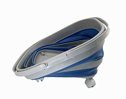 SAMMART 17L Faltbarer Korb mit Griff – Tragbarer Outdoor-Picknickkorb/Krater und 360° drehbare Räder – Faltbare Einkaufstasche – Platzsparender Aufbewahrungsbehälter