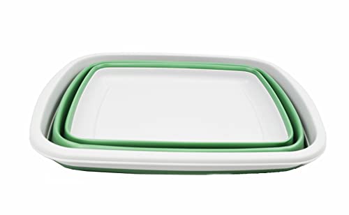 SAMMART Zusammenklappbare Wanne, 10 l, zusammenklappbar, tragbar, platzsparende Kunststoff-Waschwanne