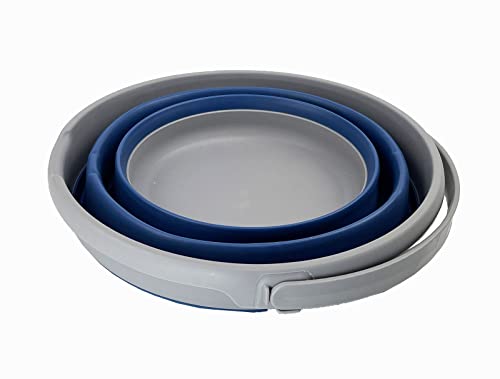SAMMART 10L zusammenklappbarer Kunststoffeimer–Faltbare runde Wanne – tragbarer Wassereimer zum Angeln – platzsparender Wassertopf für den Außenbereich.