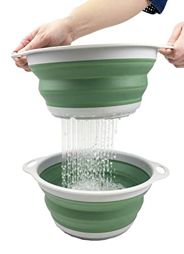 SAMMART 2,6 l faltbares Abtropfsieb – faltbares Abtropfsieb – tragbares/platzsparendes Abtropfsieb