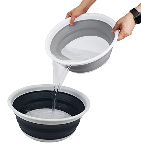 SAMMART 7,5 l zusammenklappbare Wanne – Faltbare Geschirrwanne – tragbares Waschbecken – platzsparende Kunststoff-Waschwanne