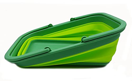SAMMART 9,2 l zusammenklappbare Kunststoffwanne mit Griff – tragbarer Outdoor-Picknickkorb/Krater/Einkaufstasche – Faltbarer Aufbewahrungsbehälter – platzsparend