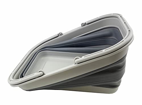SAMMART 12L zusammenklappbare Wanne mit Griff – Tragbarer Outdoor-Picknickkorb/Krater – Faltbare Einkaufstasche – Platzsparender Aufbewahrungsbehälter