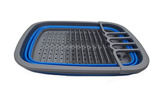 SAMMART 8L Zusammenklappbarer Geschirrabtropfer – Faltbarer Wäscheständer – Tragbarer Geschirr-Organizer – Platzsparend