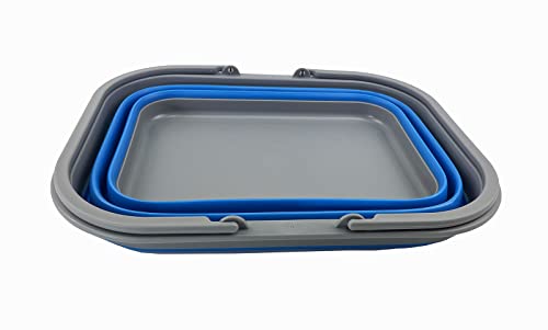 SAMMART 15L Zusammenklappbarer Korb mit Griff - Tragbarer Picknickkorb/Krater für den Außenbereich - Faltbare Einkaufstasche - Platzsparender Aufbewahrungsbehälter