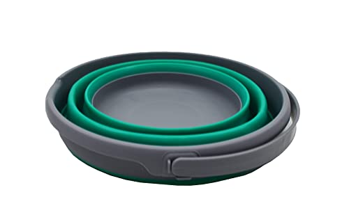 SAMMART 10L zusammenklappbarer Plastikeimer - Faltbare runde Wanne - Tragbarer Wassereimer zum Angeln - Platzsparender Outdoor-Wassertopf. Größe 31cm Durchmesser