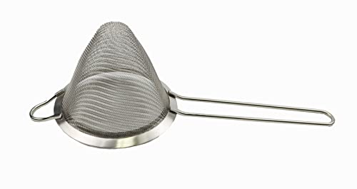 SAMMART Set mit 2 konischen Edelstahlsieben mit 9 cm Durchmesser. mit geradem Griff - konisches Siebsieb